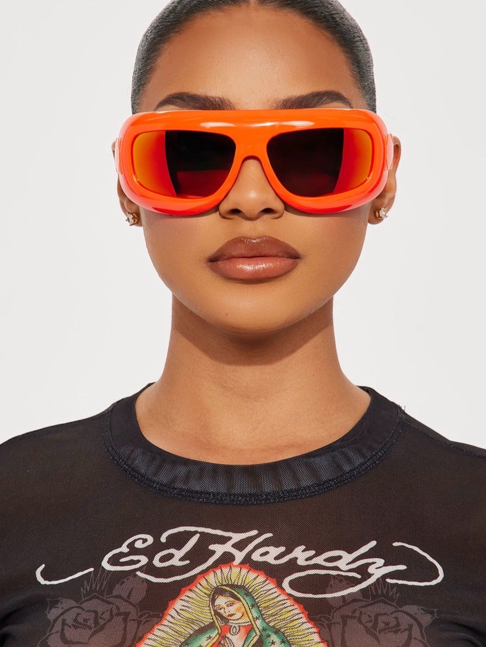 Bold Orange Shield Sunglasses - Picture 1 of 2